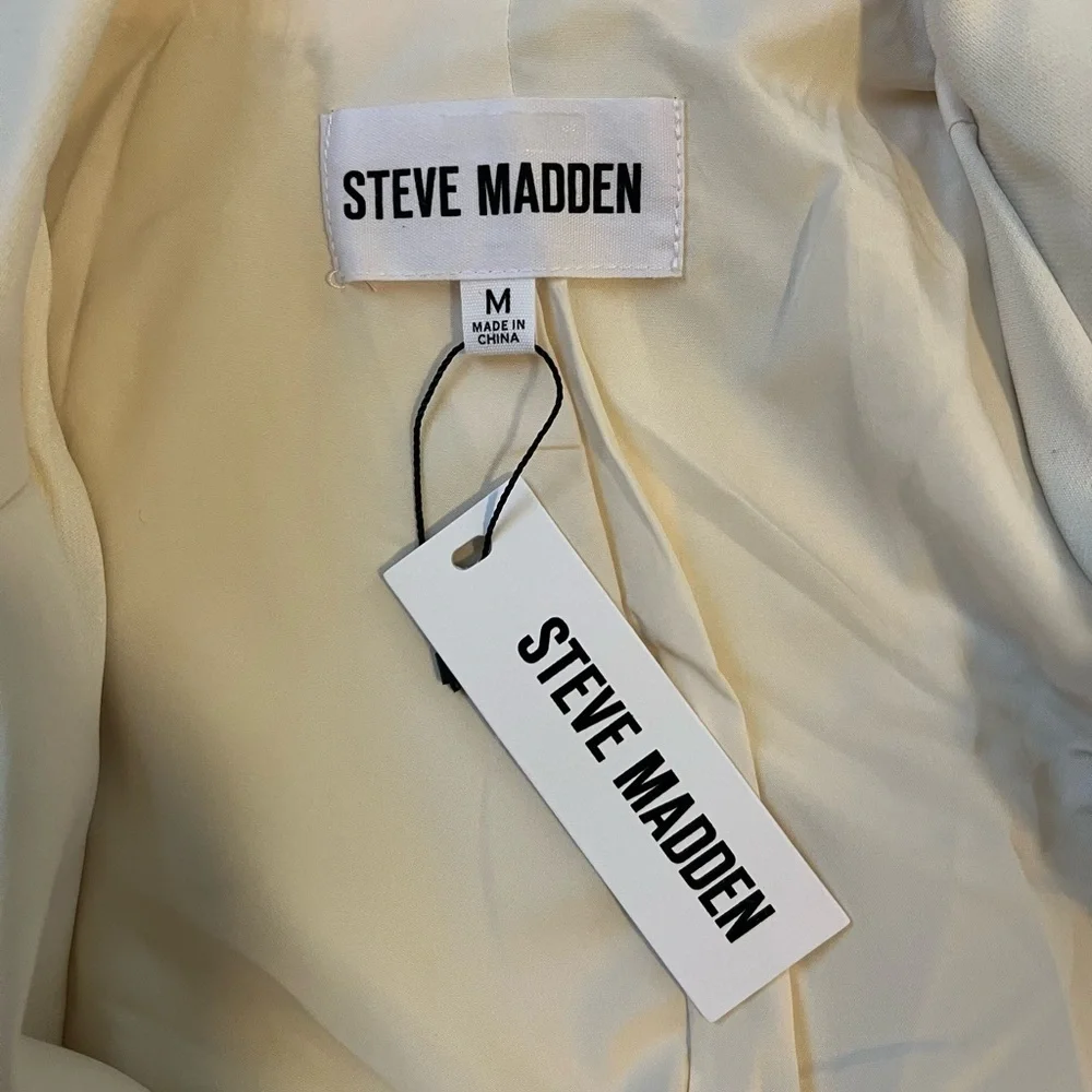 Steve Madden Women's White Double-Breasted Blazer Sz M NWT